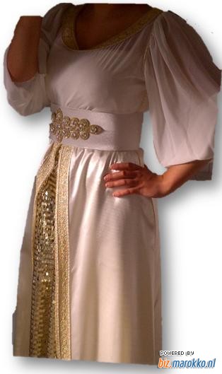 Amals jurken verhuur goudgebroke witte jurk