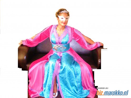 Marokkaanse jurken te huur mooie blauwroze takshita 201011