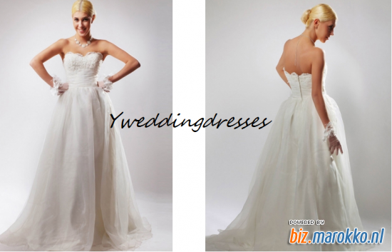 Yweddingdresses Mooie Organza trouwjurk